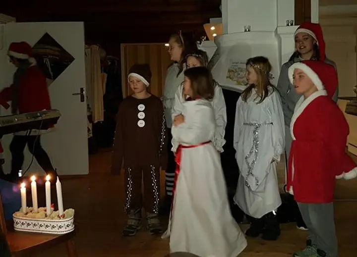 Skinkrace med luciatåg