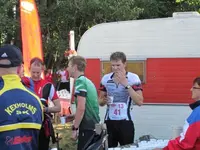 Johan efter målgång